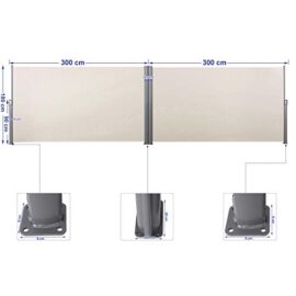 SONGMICS 180 x 600 cm (H x L) Double Store latéral extractible Brise-Vue Pare-Soleil Certifié par TÜV SÜD Tissus en Polyester 280 g/㎡ SONGMICS 180 x 600 cm (H x L) Double Store latéral extractible Brise-Vue Pare-Soleil Certifié par TÜV SÜD Tissus en Polyester 280 g/㎡ 3