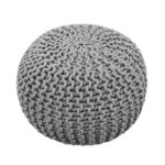 TODAY Pouf tricot Waby Sabi 100% coton 45xH30 cm gris givré TODAY Pouf tricot Waby Sabi 100% coton 45xH30 cm gris givré