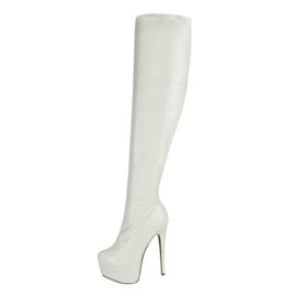 Bottes-cuissardes à talons aiguilles – imitation cuir suédé/extensible – femme Bottes-cuissardes à talons aiguilles – imitation cuir suédé/extensible – femme