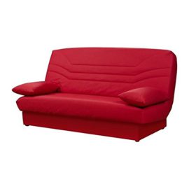 COCO Banquette clic-clac – 3 places – 190x89x90 cm – Tissu 100% coton – Rouge COCO Banquette clic-clac – 3 places – 190x89x90 cm – Tissu 100% coton – Rouge