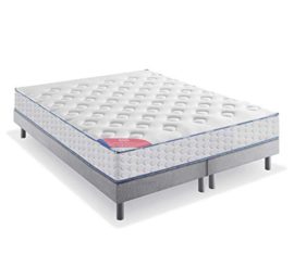 Dunlopillo Enchantée Ensemble Matelas et sommier + Pieds, Autres, Blanc et Gris Dunlopillo Enchantée Ensemble Matelas et sommier + Pieds, Autres, Blanc et Gris 2