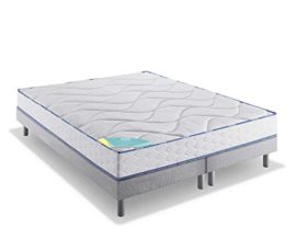 Dunlopillo Futée Ensemble Matelas et sommier + Pieds, Autres, Blanc et Gris Dunlopillo Futée Ensemble Matelas et sommier + Pieds, Autres, Blanc et Gris 2