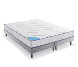 Dunlopillo-Indpendante-Ensemble-Matelas-et-sommier-Pieds-Autres-Blanc-et-Gris-0