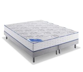 Dunlopillo Prodigieuse Ensemble Matelas et sommier + Pieds, Autres, Blanc et Gris Dunlopillo Prodigieuse Ensemble Matelas et sommier + Pieds, Autres, Blanc et Gris