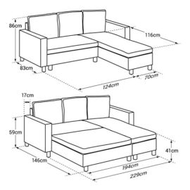 Happy Garden Canapé d’angle Convertible Wade 3 Places Gris chiné Happy Garden Canapé d’angle Convertible Wade 3 Places Gris chiné