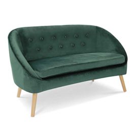 IDMarket – Canapé Banquette en Velours Sonia Vert IDMarket – Canapé Banquette en Velours Sonia Vert