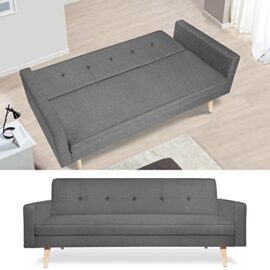 IDMarket – Canapé Droit 3 Places Lars Convertible Gris scandinave IDMarket – Canapé Droit 3 Places Lars Convertible Gris scandinave 4