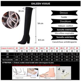 OALEEN-Bottes-Cuissardes-Femme-Hiver-Talon-Bloc-Bout-Pointu-Effet-Daim-Elastique-Dessus-au-Genou-0-1