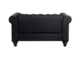 UsineStreet Canapé Chesterfield Alfred 2 Places en Simili Noir UsineStreet Canapé Chesterfield Alfred 2 Places en Simili Noir 6