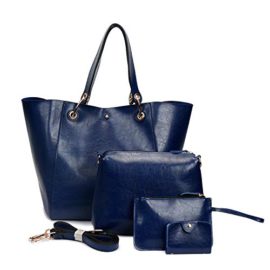 Ephraim-Sac–Main-Femme-Sac-en-Cuir-Sac-fourre-Tout-Sac-Bourse-Titulaire-de-la-Carte-4pcs-Sac–bandoulire-0