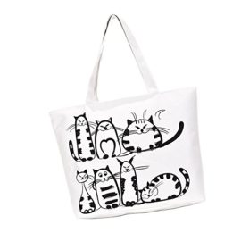 HuaYang-Femme-fille-Cartoon-chat-imprim-grand-course-achats-Sac-Toile-0