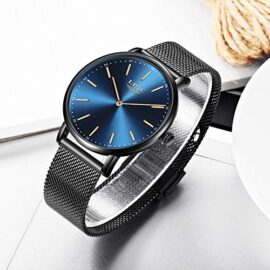 LIGE Hommes Montre Noir Ultra-Mince Acier Inoxydable Montre Mode Simple Montre LIGE Hommes Montre Noir Ultra-Mince Acier Inoxydable Montre Mode Simple Montre 4