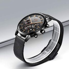 LIGE-Hommes-Montres-Mode-Noir-Acier-Inoxydable-Impermable-Quartz-Analogique-Regarder-pour-Homme-Affaires-Habiller-Regarder-0-1