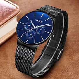 LIGE Montre Homme Mode Sport étanche en Acier Inoxydable Analogique Quartz Montre de Date Business Casual Robe Hommes Minimaliste Montres Bleu LIGE Montre Homme Mode Sport étanche en Acier Inoxydable Analogique Quartz Montre de Date Business Casual Robe Hommes Minimaliste Montres Bleu 3