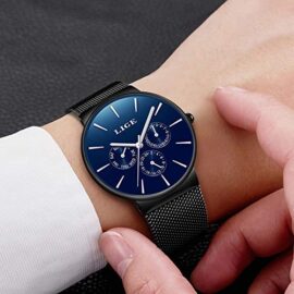 LIGE Montre Homme Mode Sport étanche en Acier Inoxydable Analogique Quartz Montre de Date Business Casual Robe Hommes Minimaliste Montres Bleu LIGE Montre Homme Mode Sport étanche en Acier Inoxydable Analogique Quartz Montre de Date Business Casual Robe Hommes Minimaliste Montres Bleu 4