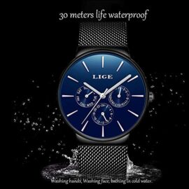 LIGE Montre Homme Mode Sport étanche en Acier Inoxydable Analogique Quartz Montre de Date Business Casual Robe Hommes Minimaliste Montres Bleu LIGE Montre Homme Mode Sport étanche en Acier Inoxydable Analogique Quartz Montre de Date Business Casual Robe Hommes Minimaliste Montres Bleu 5