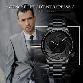 Montre-Homme-Mode-lgante-Personnalis-Originale-Casual-Affaires-Noir-Quartz-Acier-Inoxydable-Etanche-Bracelet-0-0