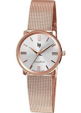 Montre-LIP-DAUPHINE-Femme-en-Acier-Milanais-Dor-Rose-671470-0