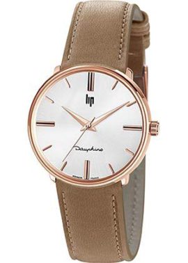 Montre-LIP-Dauphine-en-Cuir-Beige-Femme-34-mm-0