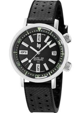 Montre Lip Homme Nautic-Ski Automatique Cuir Noir 671505-200 Mètres Montre Lip Homme Nautic-Ski Automatique Cuir Noir 671505-200 Mètres 2