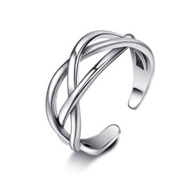 SNORSO Bague Argent 925 pour Femme Bague Réglable Nœud Celtique Anneaux Ouverte SNORSO Bague Argent 925 pour Femme Bague Réglable Nœud Celtique Anneaux Ouverte