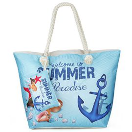 Sac de Plage Vacances Fourre-Tout Grand Avec Zip, ZWOOS Pochette sac à Main Sac de Shopping Pour Femme et Filles Sac de Plage Vacances Fourre-Tout Grand Avec Zip, ZWOOS Pochette sac à Main Sac de Shopping Pour Femme et Filles