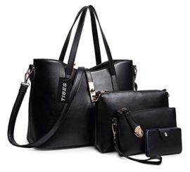 TIBES-PU-cuir-sac--main-paule-de-sac-de-femmes-de-la-mode-porte-monnaie-carte-4pcs-mis-0