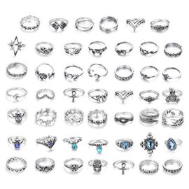 BESTEEL 48 PCS Vintage Phalange Bague pour Les Femmes Filles Empilable Joints D’articulation Bague Ethnique Plume Boheme Bague Set Bijoux BESTEEL 48 PCS Vintage Phalange Bague pour Les Femmes Filles Empilable Joints D’articulation Bague Ethnique Plume Boheme Bague Set Bijoux