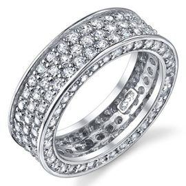 Bague Argent 925/1000 Eternite Avec Zirconia CZ 5.7 Gr Bague Argent 925/1000 Eternite Avec Zirconia CZ 5.7 Gr