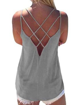 Femme Débardeurs sans Manches Dos Nu T-Shirts Couleur Unie Col Rond Vest Tops Tank Tops Femme Débardeurs sans Manches Dos Nu T-Shirts Couleur Unie Col Rond Vest Tops Tank Tops