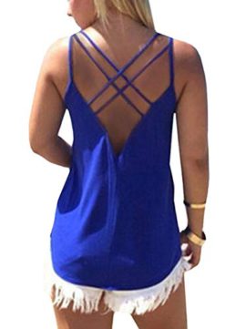 Femme-Dbardeurs-sans-Manches-Dos-Nu-T-Shirts-Couleur-Unie-Col-Rond-Vest-Tops-Tank-Tops-0-3