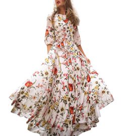 Imprimée Robe Femme,Honestyi Ete Jupe Vacances Casual Dress Col Rond Longue Robe Élégant Chic Combinaison Fête Jupe Bohême Mode Dress Vintage Robe de Soirée Imprimée Robe Femme,Honestyi Ete Jupe Vacances Casual Dress Col Rond Longue Robe Élégant Chic Combinaison Fête Jupe Bohême Mode Dress Vintage Robe de Soirée