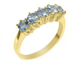 LetsBuyGold Haute Qualité Bague pour Femme en Or Jaune 750/1000 (18 carats) sertie d’Aigue-Marine – Tailles 47 à 68 Disponibles LetsBuyGold Haute Qualité Bague pour Femme en Or Jaune 750/1000 (18 carats) sertie d’Aigue-Marine – Tailles 47 à 68 Disponibles 2