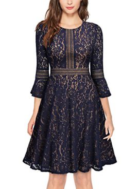 Miusol Dentelle Broderie Fleurs Swing Robe de Soirée Femme Miusol Dentelle Broderie Fleurs Swing Robe de Soirée Femme