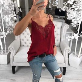 Nouveau-Printemps-Et-en-T-des-Femmes-en-Dentelle-sans-Manches-Cool-Gilet-LGer-RSistant–La-Sueur-Camisole-LChe-Gilet-Occasionnel-Blouse–Col-en-V-Daysing-0-3