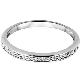 Orovi bijoux femme, Bague éternité en or blanc avec diamants 0.05 Ct 9 Kt / 375 or Orovi bijoux femme, Bague éternité en or blanc avec diamants 0.05 Ct 9 Kt / 375 or 3