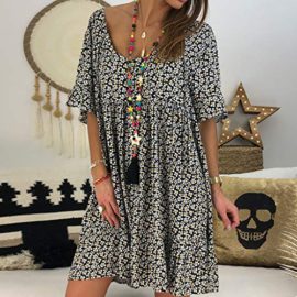 Robe-Grande-Taille–Pois-GreatestPAK-Femmes-Sexy-Imprimer-lche-Manches-Longues-col-en-V-Soire-surdimensionn-Mini-Robes-0-0