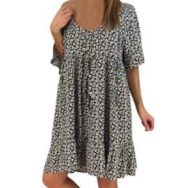 Robe-Grande-Taille–Pois-GreatestPAK-Femmes-Sexy-Imprimer-lche-Manches-Longues-col-en-V-Soire-surdimensionn-Mini-Robes-0