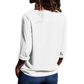 SANFASHION-Chemise-Femme-Doux-Chic-Manche-Longue-Boutton-Poche-Casual-Shirt-Col-V-Tee-Top-Travaille-ELgant-Blouse-Mode-0-0