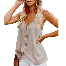 SANFASHION-Femme-Shirt-Bretelle-Haut-Col-V-Boutons-Tops-Sexy-Basique-Vtement-Bonne-Qualit-Amincissant-Blouse-lgant-Casual-Florale-Sport-Basique-0-2