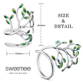 SHEGRACE Bague Femme Ouverte en Argent 925 Sterling, Forme de Branche en Email Vert, Platine reglable Cadeau idéal Fille Papa Noel Saint-Valentin Anniverssaire Fete SHEGRACE Bague Femme Ouverte en Argent 925 Sterling, Forme de Branche en Email Vert, Platine reglable Cadeau idéal Fille Papa Noel Saint-Valentin Anniverssaire Fete 6