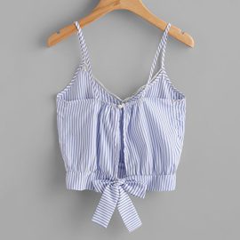 Weant-Femme-Camisole-t-Femme-Lady-sans-Manches-V-Neck-Rayures-VerticalesImpression-Nud-Papillon-Bandage-Vest-Dbardeur-Tops-T-Shirt-Top-Crop-0-1