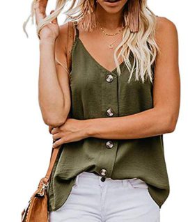 Yidarton-Top-Femme-Ete-Col-V-Sexy-Bouton-Dbardeurs-Casual-Mode-Camisole-Haut-0-0