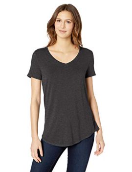 Amazon Essentials Solid Short-Sleeve V-Neck Tunic Femme Amazon Essentials Solid Short-Sleeve V-Neck Tunic Femme 2