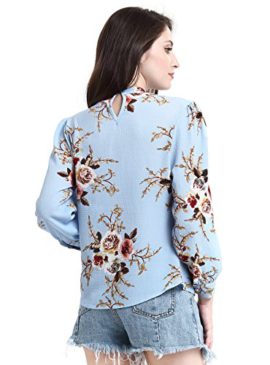 Chemisier Femme Fleuri Col Montant Imprimé en Mousseline Haut Femme Tops Chic Manche Longue Floral Blouse Tee Shirt Casual Chemise Vintage Chemisier Femme Fleuri Col Montant Imprimé en Mousseline Haut Femme Tops Chic Manche Longue Floral Blouse Tee Shirt Casual Chemise Vintage 3