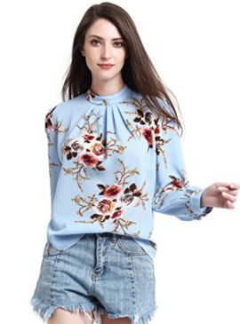 Chemisier Femme Fleuri Col Montant Imprimé en Mousseline Haut Femme Tops Chic Manche Longue Floral Blouse Tee Shirt Casual Chemise Vintage Chemisier Femme Fleuri Col Montant Imprimé en Mousseline Haut Femme Tops Chic Manche Longue Floral Blouse Tee Shirt Casual Chemise Vintage 4