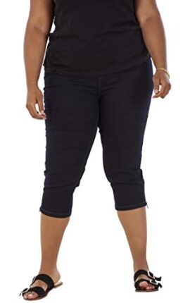 DC Jeans Pantacourt pour Femme – Poches/Ourlet zippé/Extensible – Grande Taille DC Jeans Pantacourt pour Femme – Poches/Ourlet zippé/Extensible – Grande Taille