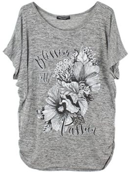 Emma-Giovanni-T-Shirt-pour-t-Imprim-Fleurs-Manche-Courte-Femme-0