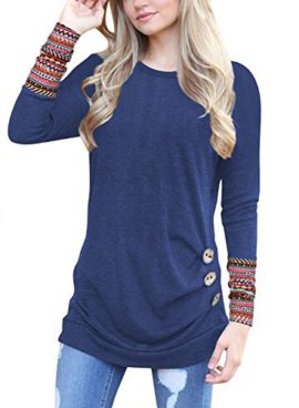 Hownew-X T Shirt Femme Manches Courtes Lâche Tunique Blouse Casual Tops Boutons Hownew-X T Shirt Femme Manches Courtes Lâche Tunique Blouse Casual Tops Boutons