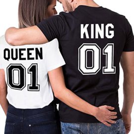 King Queen Couple Shirt T-Shirt 100% Coton Tees Shirts Pour Roi Reine Imprimé 01 Tops à Manches Courtes Anniversaire Cadeau D’Amour 2 Pièces Chemise Casual Été King Queen Couple Shirt T-Shirt 100% Coton Tees Shirts Pour Roi Reine Imprimé 01 Tops à Manches Courtes Anniversaire Cadeau D’Amour 2 Pièces Chemise Casual Été